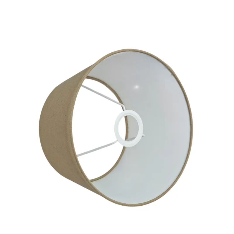 Lampenschirm Beige aus Baumwolle – 25 cm, E27, mit weißer Innenseite