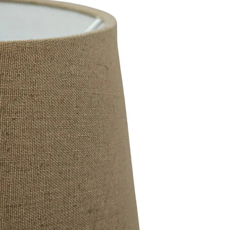 Lampenschirm Beige aus Baumwolle – 25 cm, E27, mit weißer Innenseite