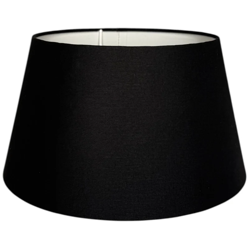 Lampenschirm Polycotton Schwarz – E27 Stoff konisch 25 cm | Light & Living