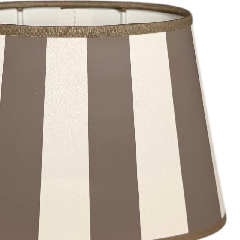 Lampenschirm King Taupe gestreift – E27 Stoff oval 20 cm | Light & Living