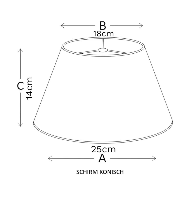 Lampenschirm King Schwarz gestreift rund – E27 Stoff konisch 25 cm | Light & Living