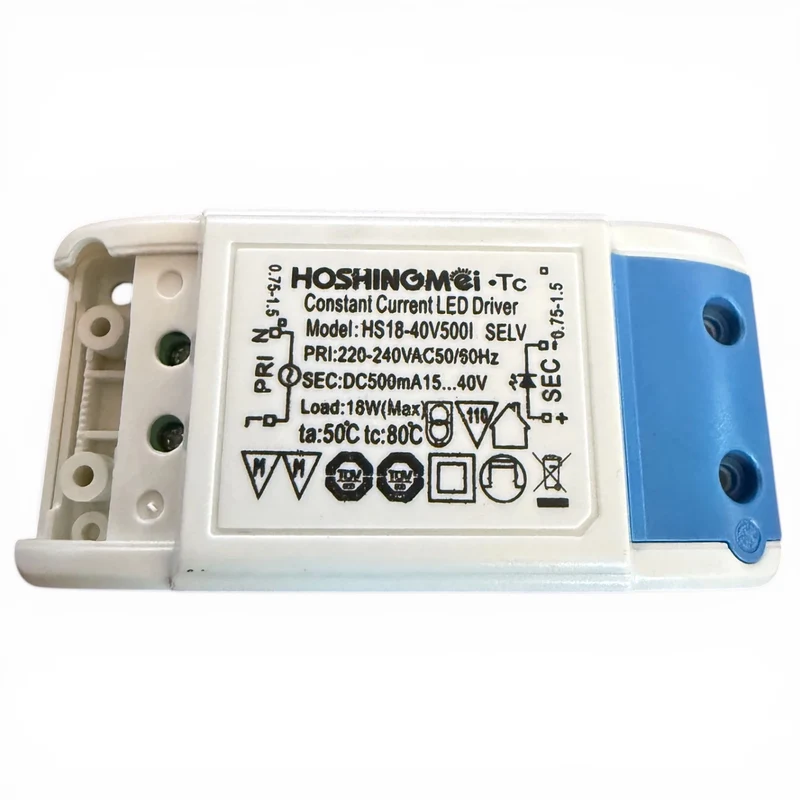 HOSHINGMEI HS18-40V500I LED Treiber 500mA 15–40V 18W – Konstantstrom Netzteil SELV für LED Leuchten