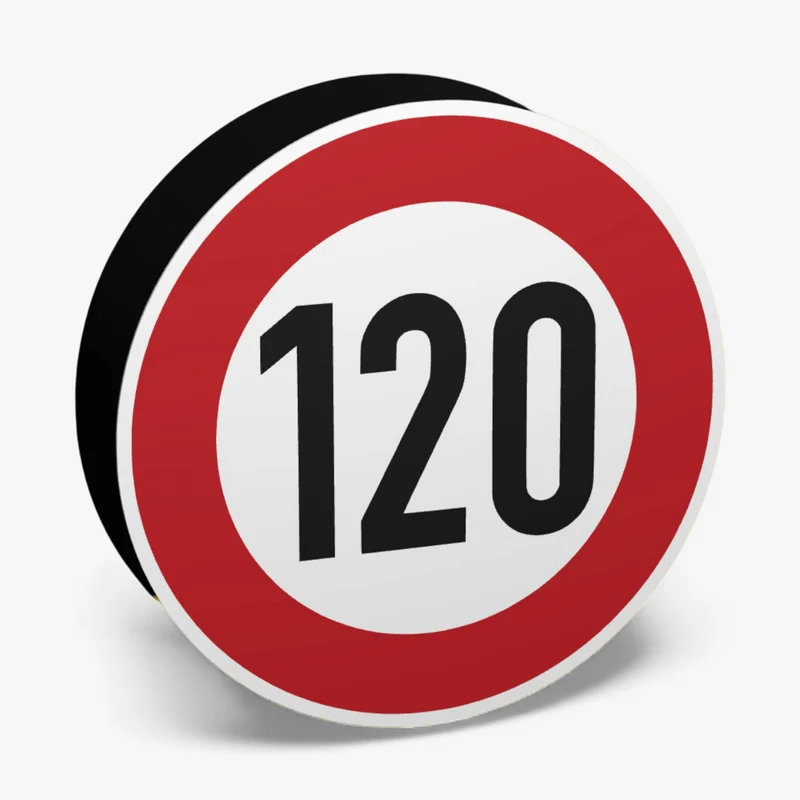 120 KMH Geschwindigkeitsbegrenzung Zeichen 274 Lampe