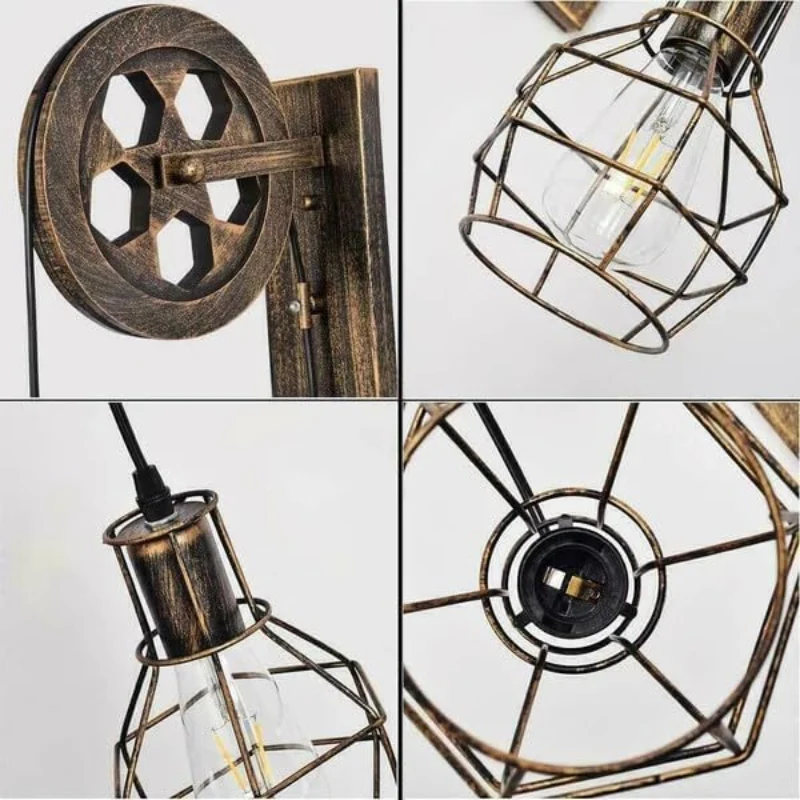 LEDSONE Vintage Rad-Wandlampe Industrial Flur ~3662