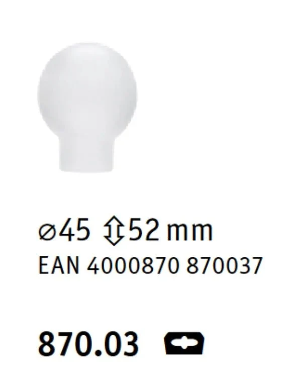 Lampenglas mit Schraubgewinde Tropfen Kugel 45 mm Glas satin matt Paulmann 870.03
