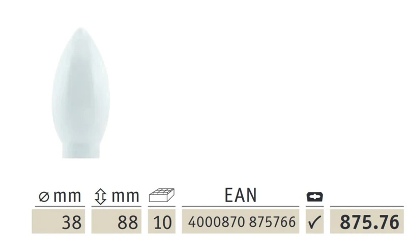 Lampenglas Kerze mit Schraubgewinde Glas opal matt Paulmann 875.76 – weiß