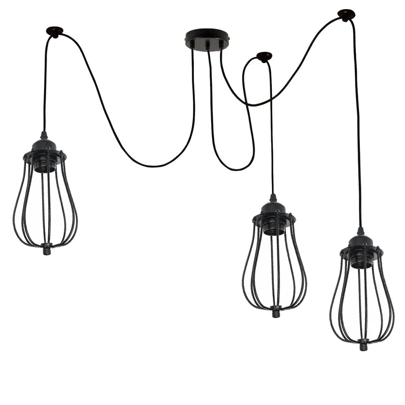 Industriële Spinlamp E27 Matzwart met Katrolsysteem 1–6~3914