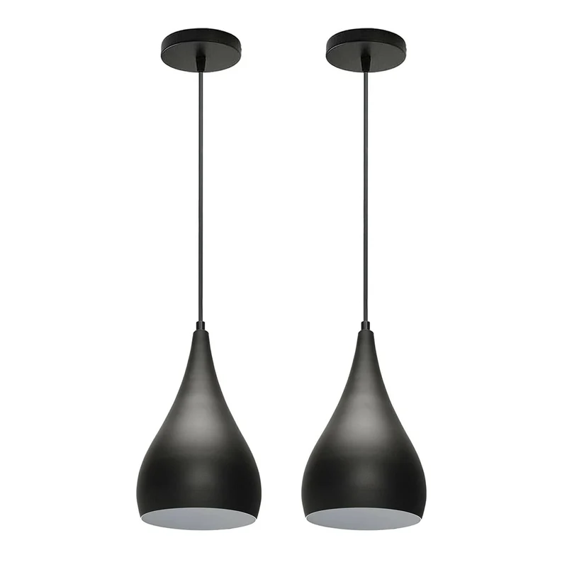Pendelleuchte 2er Set - Moderne Tränenform Hängelampe Esstisch ~3911
