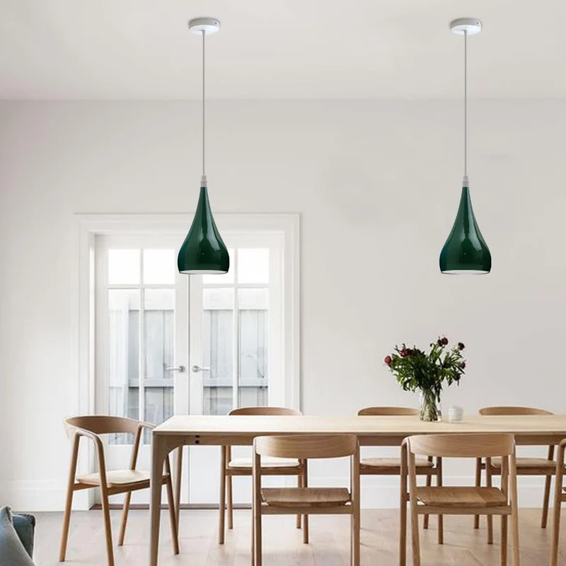 Pendelleuchte 2er Set - Moderne Tränenform Hängelampe Esstisch ~3911