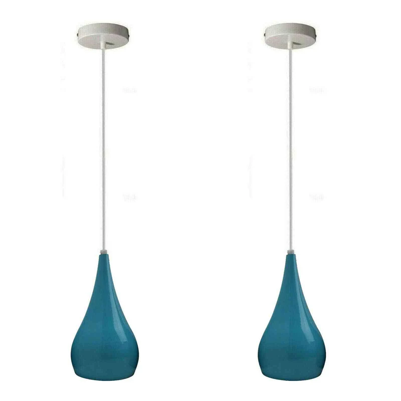 Pendelleuchte 2er Set - Moderne Tränenform Hängelampe Esstisch ~3911