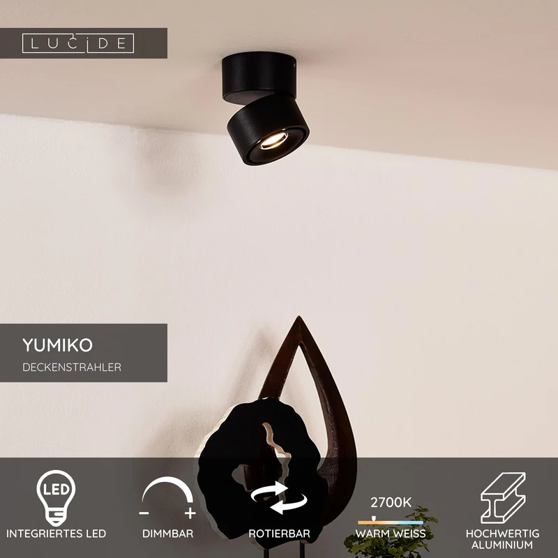 LED-Deckenspot Yumiko dimmbar drehbar