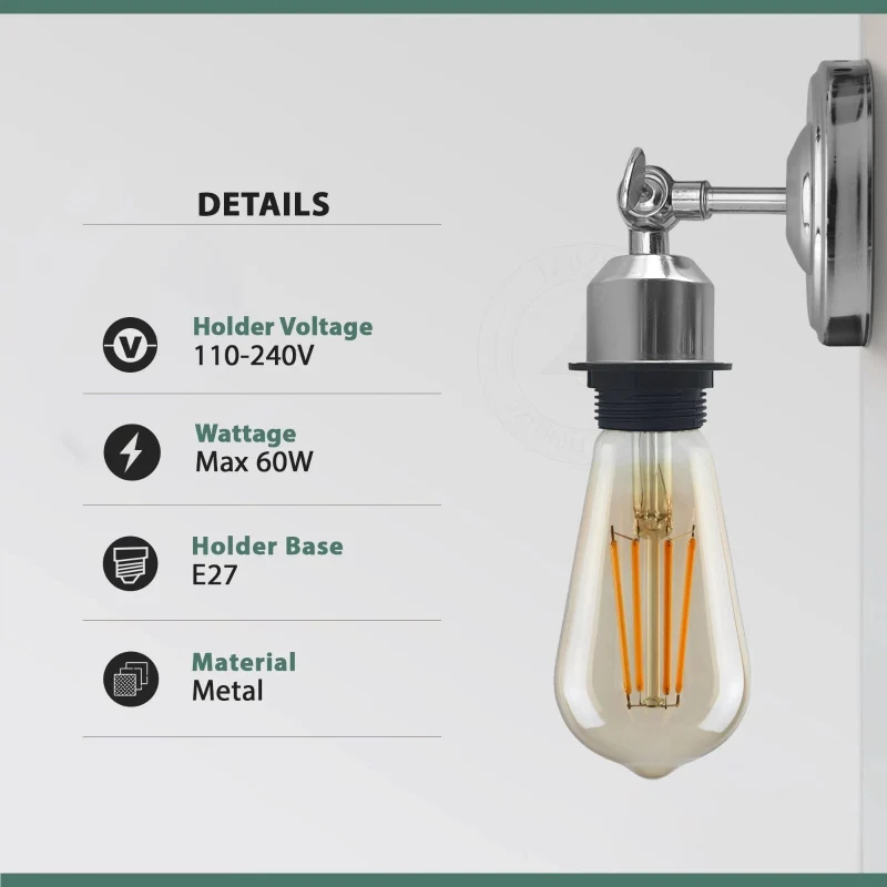 Wandleuchte mit Gelenk E27 innen Wandlampe Verstellbare ~3776