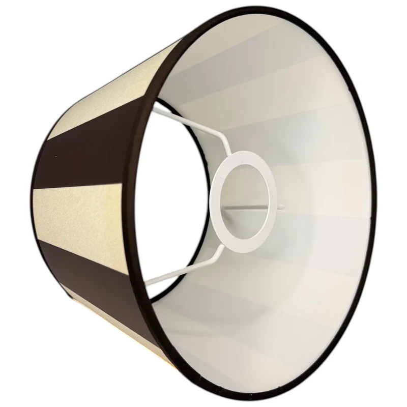 Lampenschirm King Dunkelbraun gestreift – E27 Stoff konisch 20 cm | Light & Living