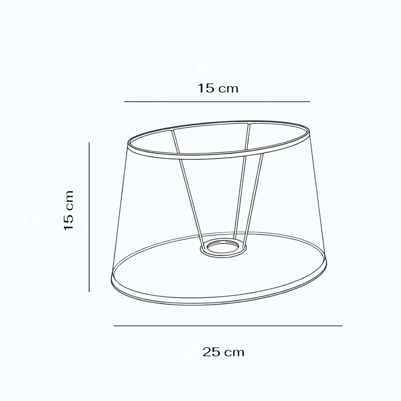Light & Living Gestreifter Lampenschirm Taupe und Weiß Gestreift - oval 25 cm E27