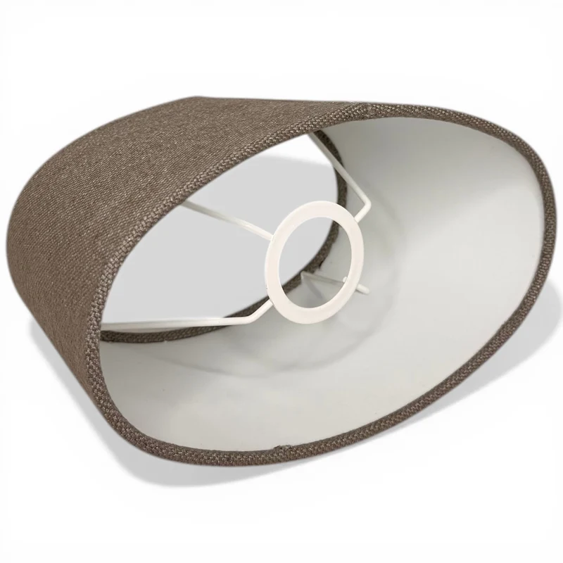 Lampenschirm Livigno Lever Taupe – E27 Stoff oval 25 cm | Light & Living