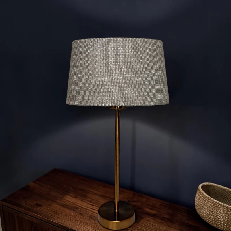 Lampenschirm Livigno Lever Taupe – E27 Stoff oval 25 cm | Light & Living