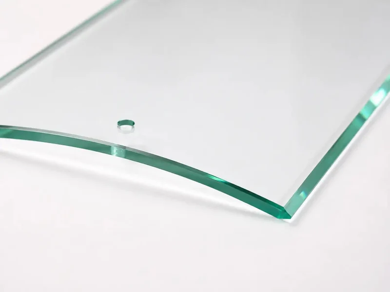 Lampenglas transparent rechteckig für Wandleuchte mit 2 Bohrlöchern 26 x 15 cm