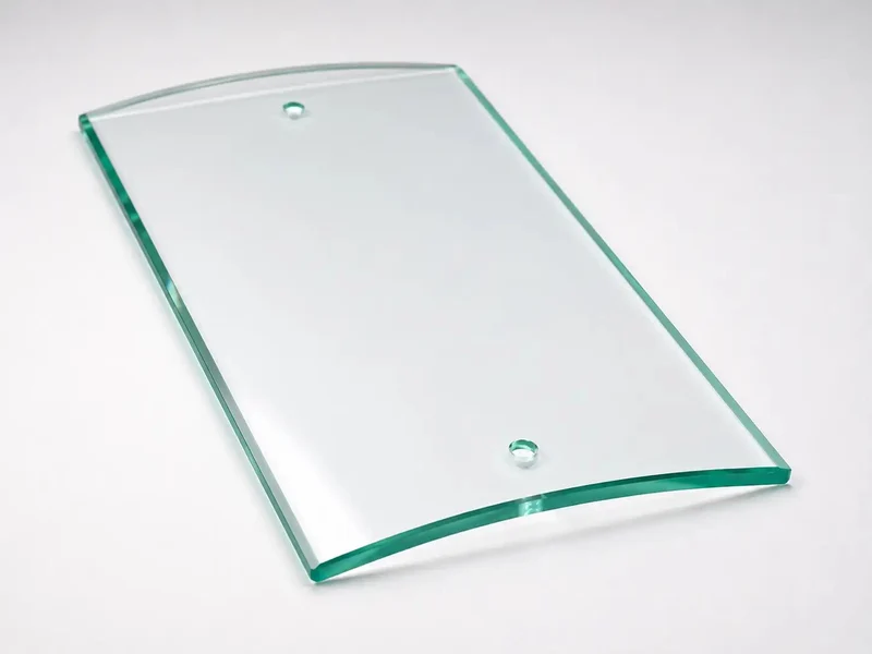 Lampenglas transparent rechteckig für Wandleuchte mit 2 Bohrlöchern 26 x 15 cm