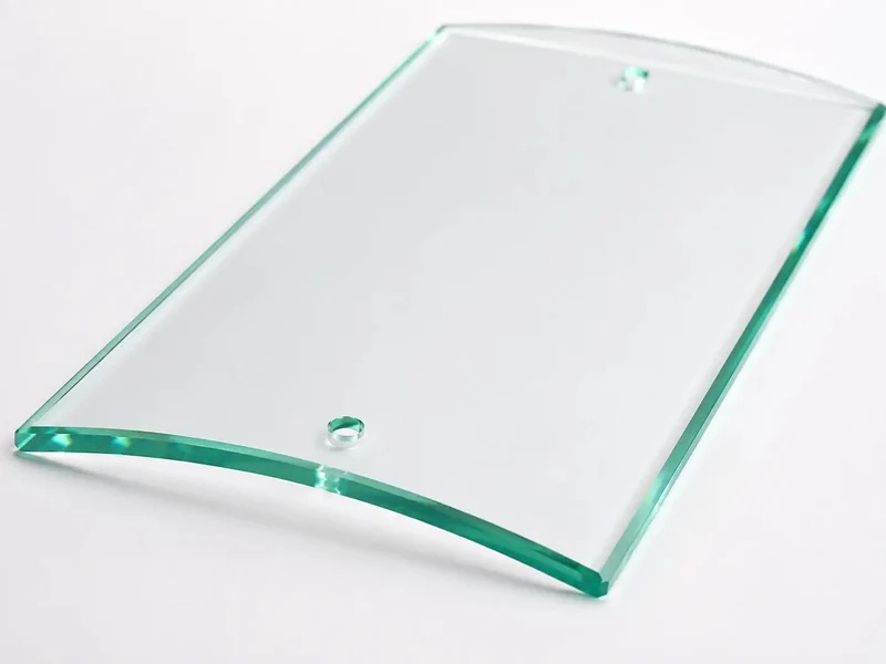 Lampenglas transparent rechteckig für Wandleuchte mit 2 Bohrlöchern 26 x 15 cm