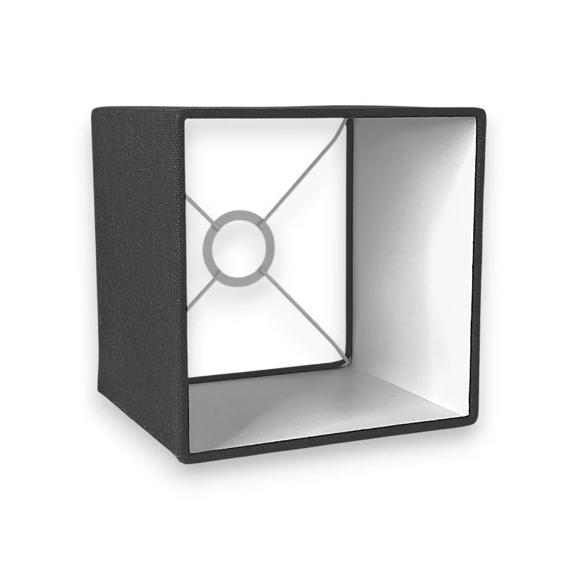 Lampenschirm Anthrazit – E27 Stoff quadratisch 25 cm | Light & Living