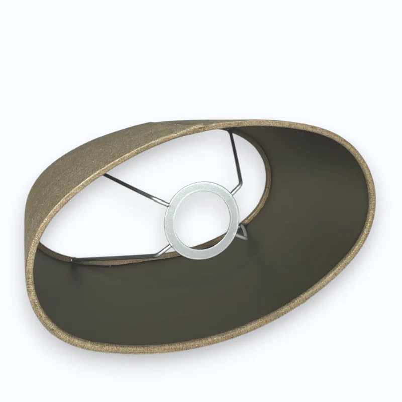 Lampenschirm E27 oval gold braun 24 cm - Tuff Bronze