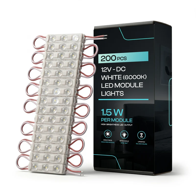 200 * LED Modul DC 12V / AC 220V Wasserdicht 1.5W für Lichtwerbung ~3742