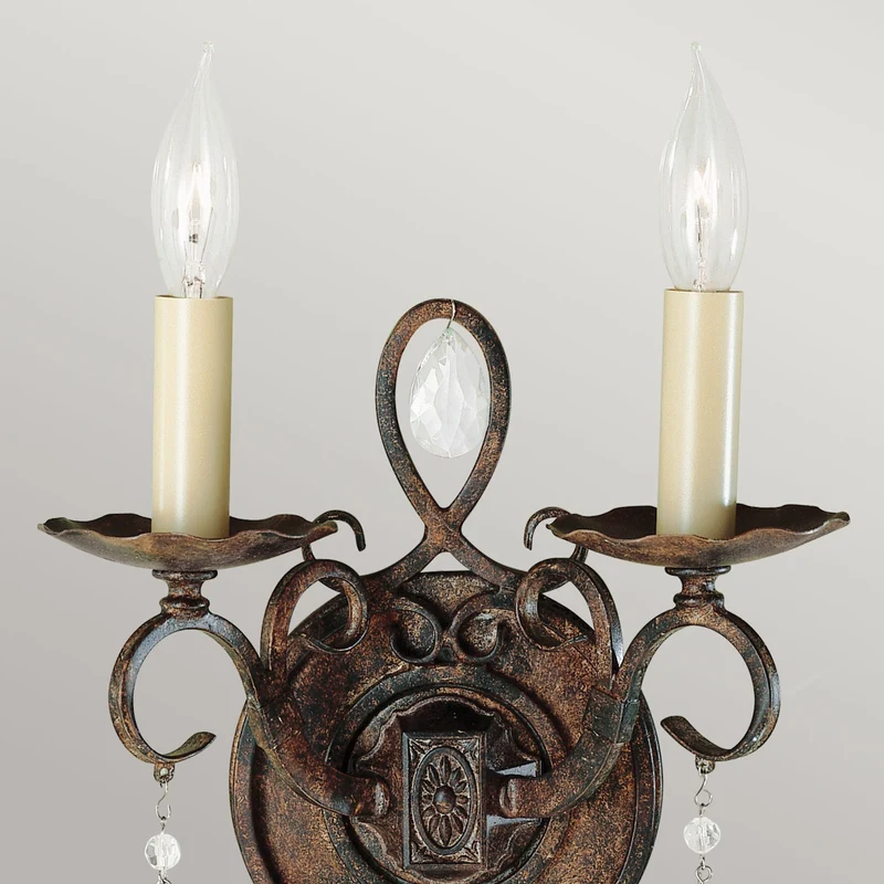 Wandleuchte Chateau 2-flammig Bronze Ø 23cm