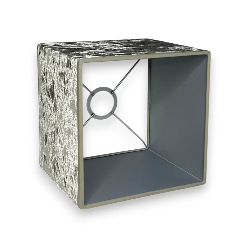Lampenschirm Grau – E27 Samt quadratisch 20 cm | Light & Living