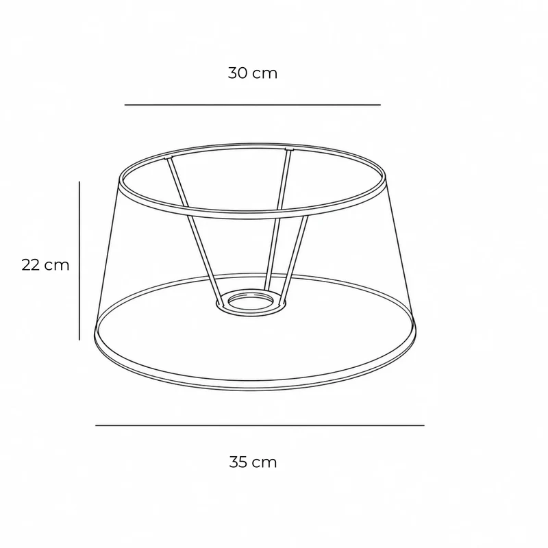 Lampenschirm Hellbraun – E27, Baumwolle, 35 cm für Stehlampen