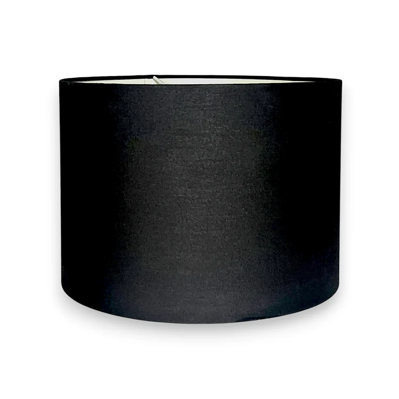 Lampenschirm Schwarz – E27 Stoff zylindrisch 25 cm | Light & Living