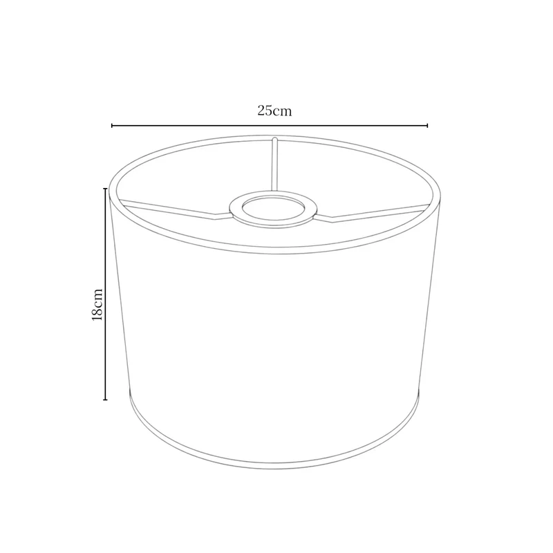 Lampenschirm Schwarz – E27 Stoff zylindrisch 25 cm | Light & Living