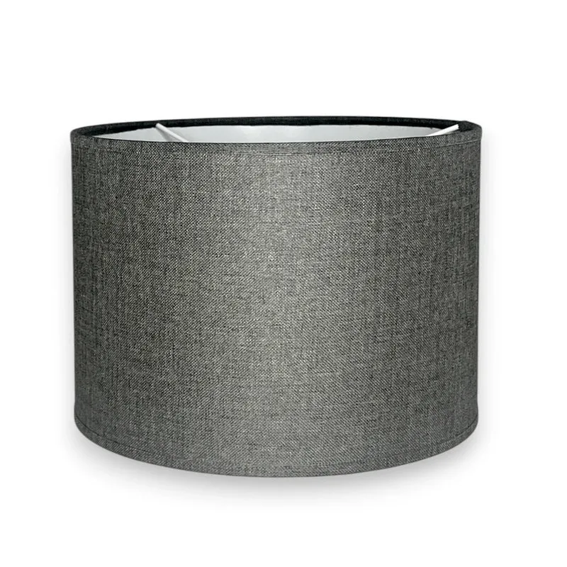 Lampenschirm Grau – E27 Stoff Zylinder 25 cm Light & Living