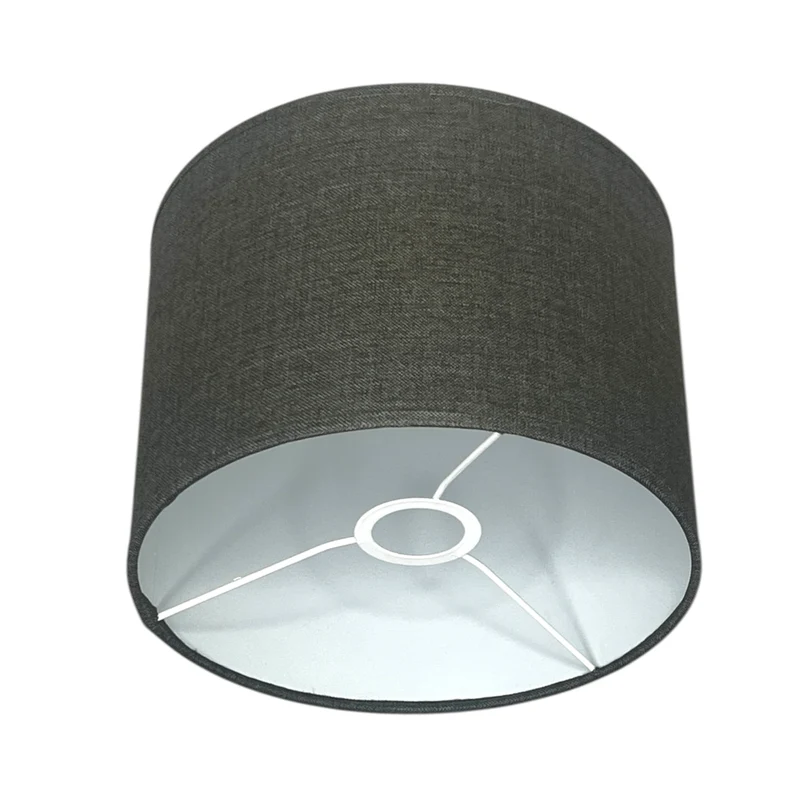 Lampenschirm Grau – E27 Stoff Zylinder 25 cm Light & Living
