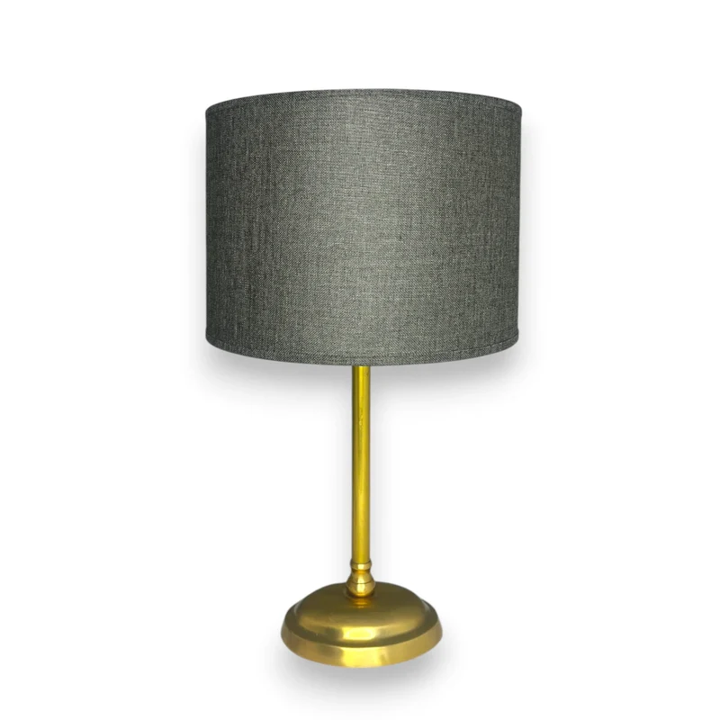 Lampenschirm Grau – E27 Stoff Zylinder 25 cm Light & Living