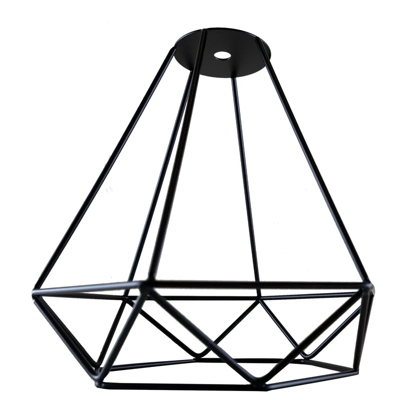 Metall Pendelleuchte Deckenleuchte geometrisches Drahtkäfig Lampenschirm~3107