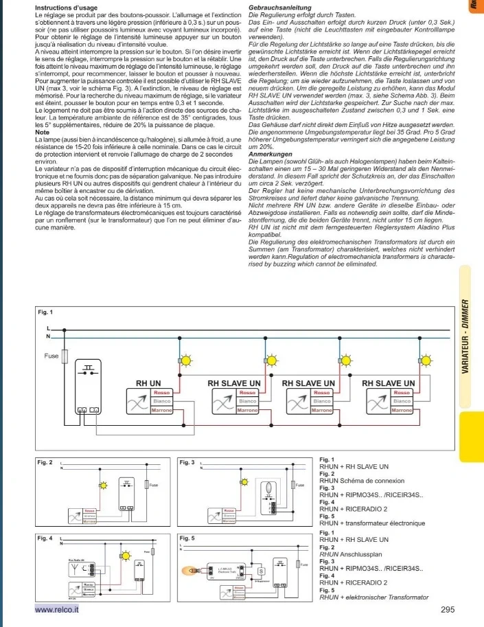 Relco RHUN Dimmer RP0094 – Einbau Dimm-Modul 25–300W 230V
