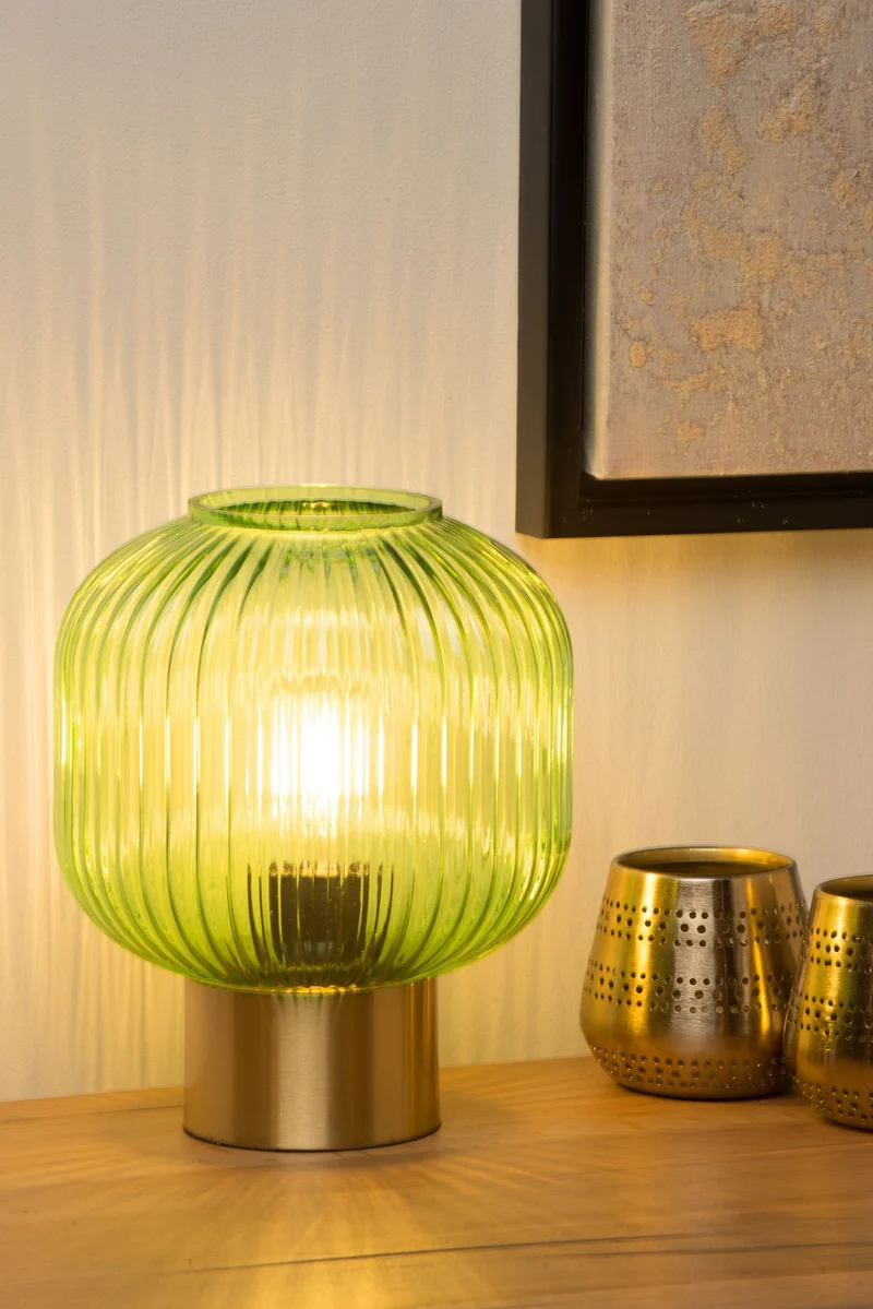 Tischleuchte Maloto mit Glasschirm Retro Ø 20cm