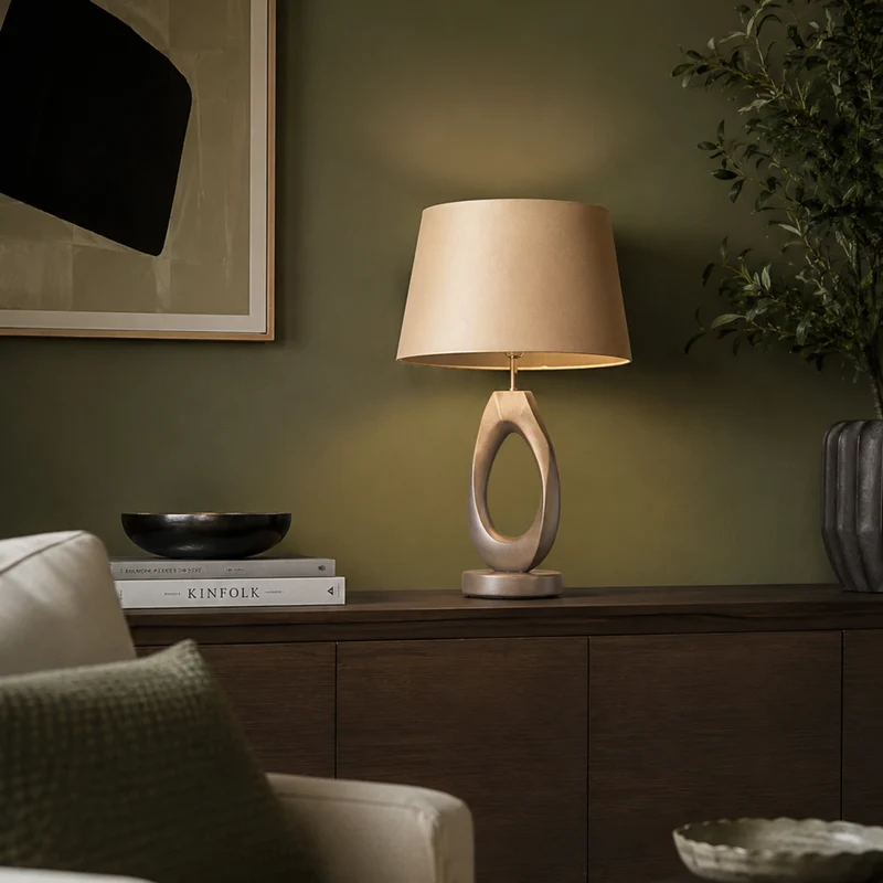 Lampenschirm Gold Stoff, E27, 25 cm | Light & Living
