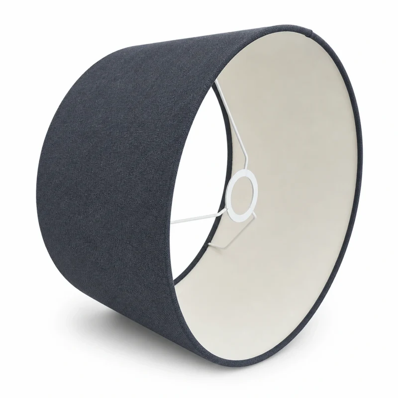 Lampenschirm Blau Stoff E27 für Tisch- und Stehlampen – konisch, 34 cm