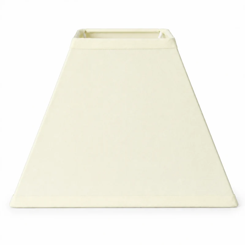 Lampenschirm quadratisch Various in Creme – E27 Baumwolle, 25 x 25 cm