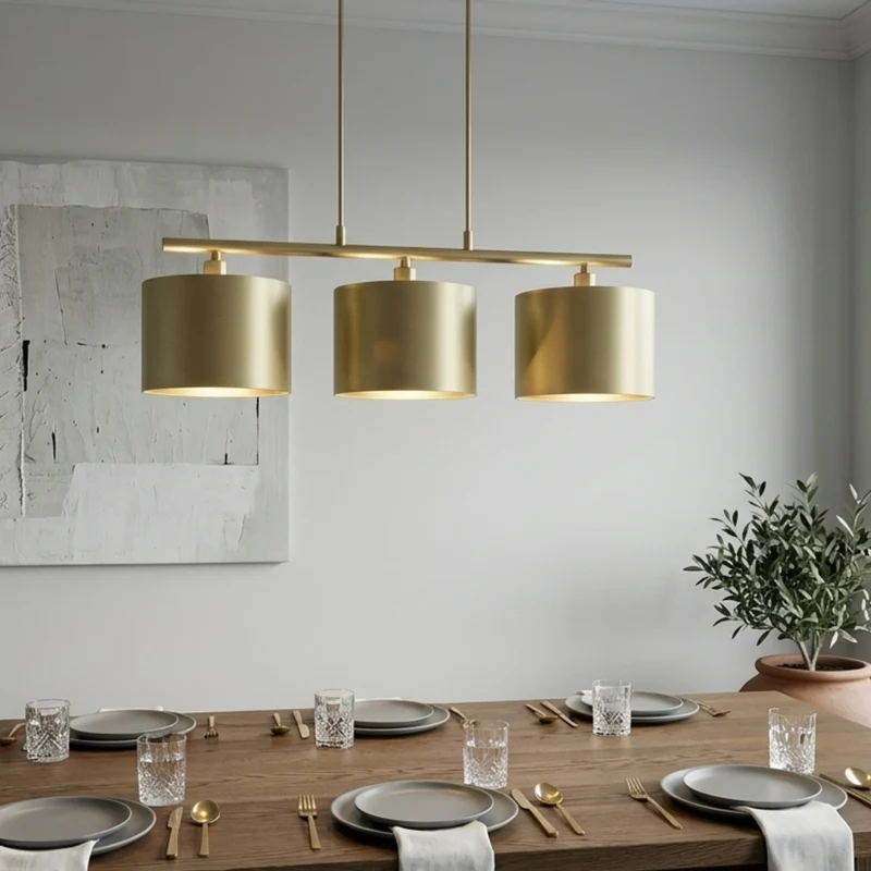 Light & Living Lampenschirm MONACO Gold, E27, – rund/zylinderförmig 20 cm
