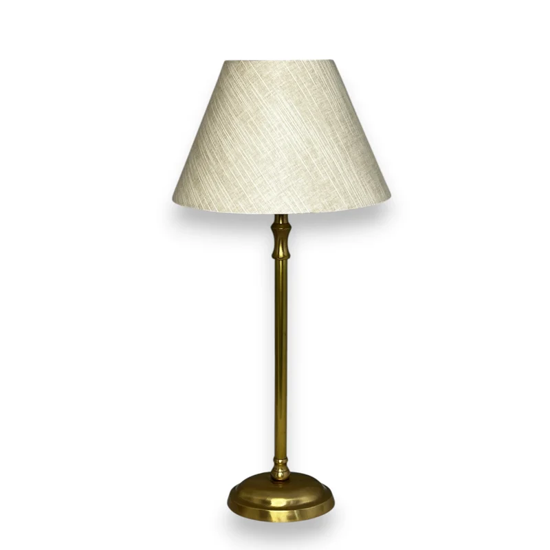 Lampenschirm Creme Beige – E27 Baumwollstoff, konisch, 25 cm