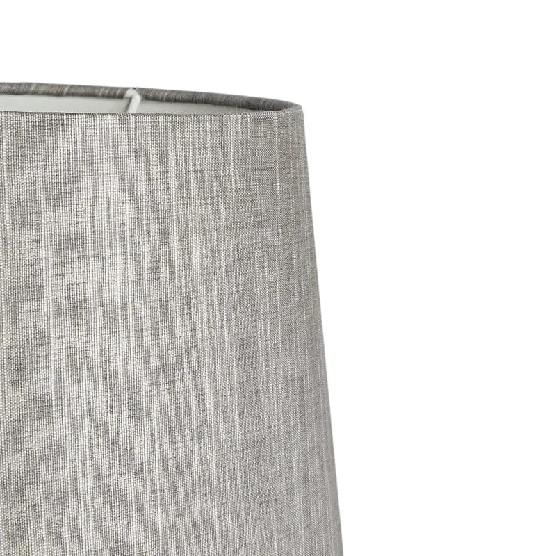 Grauer Stoff-Lampenschirm rund mit Struktur, E27, 23 cm