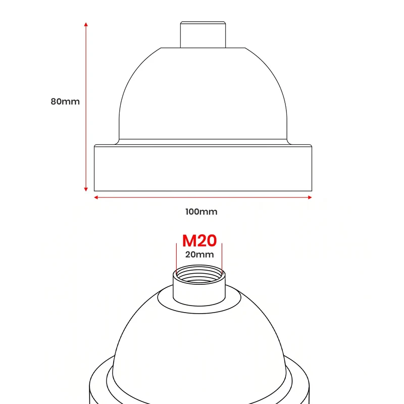 M20 Innengewinde Deckenrosette 100 mm Leerrohr Anhänger Set~3898