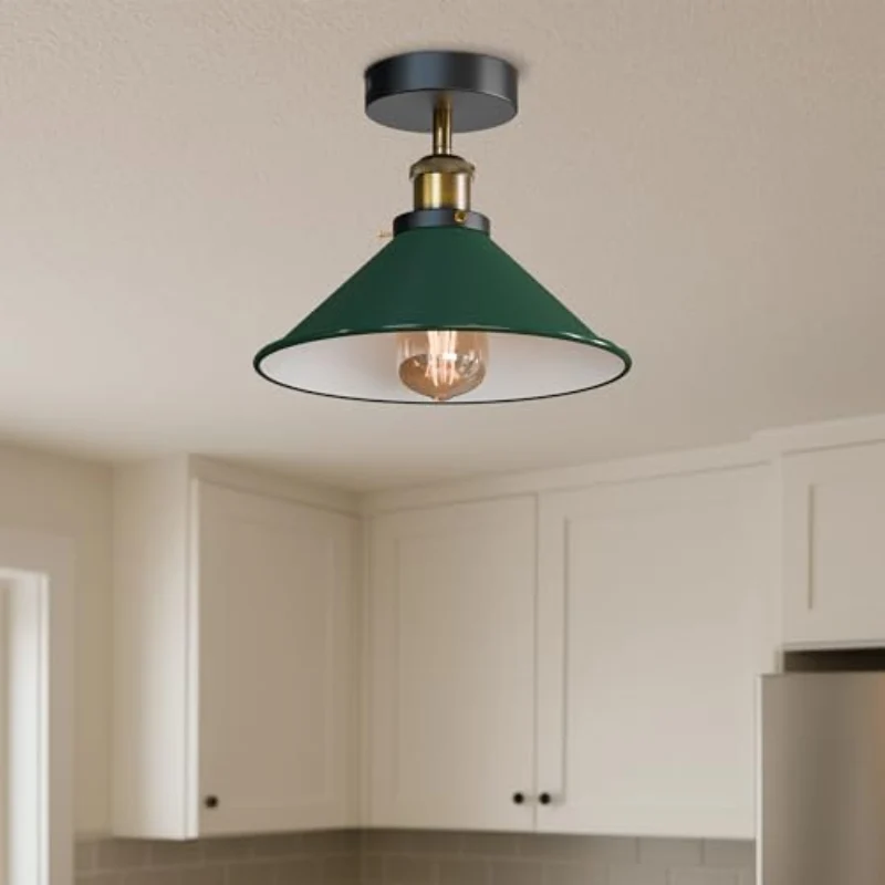 LEDSONE Industrie Deckenlampe Vintage Metall-Schirm E27 ~3733