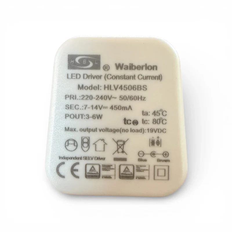 Waiberlon HLV4506BS 450mA LED Treiber 3-6W UK Steckernetzteil – Konstantstrom 7-14V – passend für Sompex Maya 79578