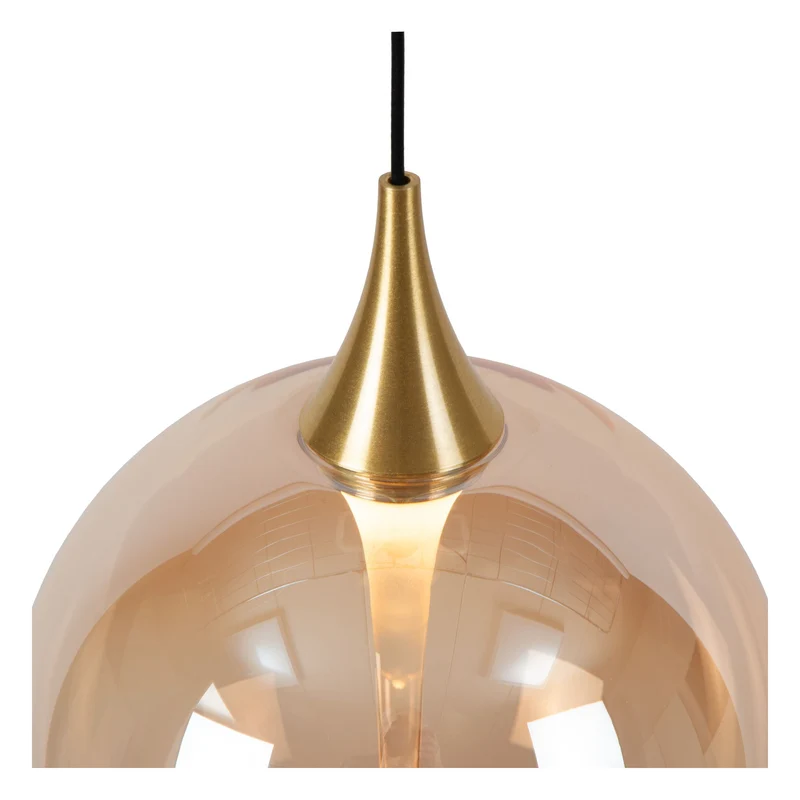 LED-Pendelleuchte Gisela 8-flammig dimmbar Glas Amber 140cm