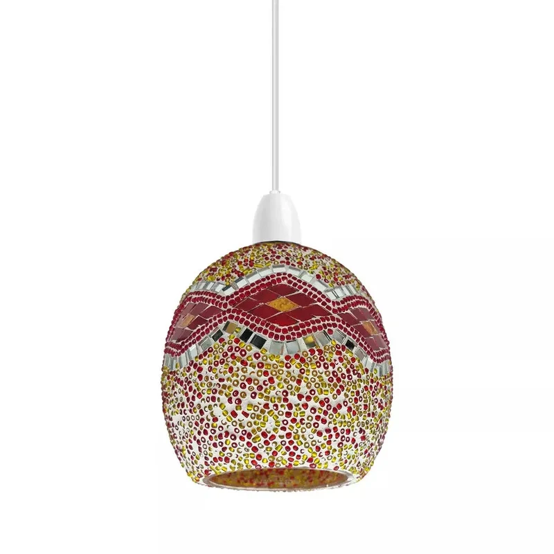 Mosaik-Glaslampenschirm Tiffany Handgefertigt Ersatzschirm E27/B22 ~3766