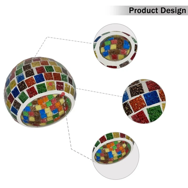 Mosaik-Glaslampenschirm Tiffany Handgefertigt Ersatzschirm E27/B22 ~3766