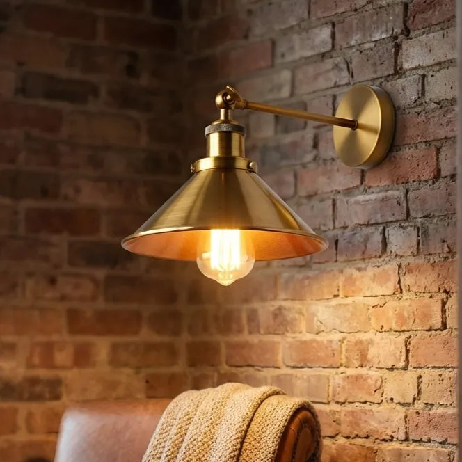 Industrie Verstellbare Wandleuchte | Retro Kegelform Wandlampe E27~3732
